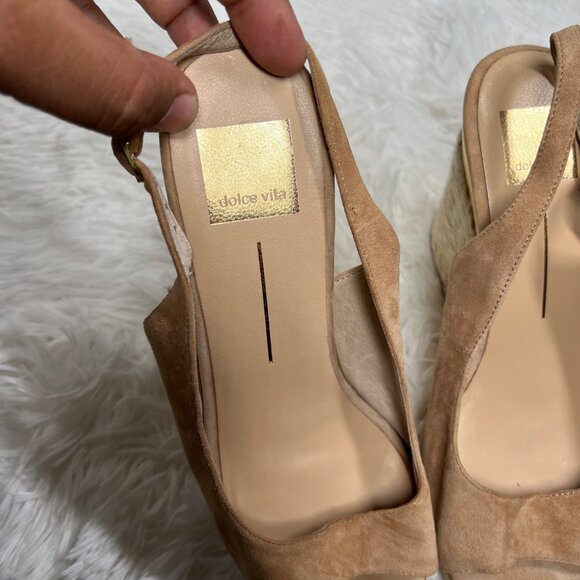 Dolce Vita Tan Gold Platform Espadrilles Size 9.5 - Picture 7 of 10